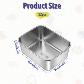 12PCS Stainless Steel Fresh- Keeping Container with Cover, Refrigerator Refrigerating Container Packing Box, Airtight Bento Lunch Box, Stainless Steel Lunch Box for Travel and Work, Dishwasher Safe