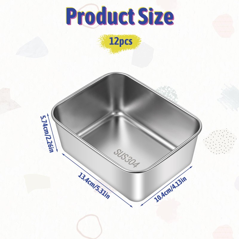 12PCS Stainless Steel Fresh- Keeping Container with Cover, Refrigerator Refrigerating