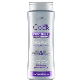 JOANNA Ultra Color Silber Shampoo - Shampoo für Frauen - Farbverstärkendes Shampoo - Neutralisierung von Unerwünschten Gelbtönen - Erleichtert das Kämmen der Haare - Silberblondtöne 400 ml