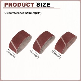 HARFINGTON 4 x 24 Inch Sanding Belts, 18 Pcs 40/60/80 Grits Aluminum Oxide Belt Sander Abrasive File Belt for Woodworking, Metal Polishing, Knife Sharpener