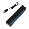 TEHAUX Port USB Hub with Off High Adapter High Speed