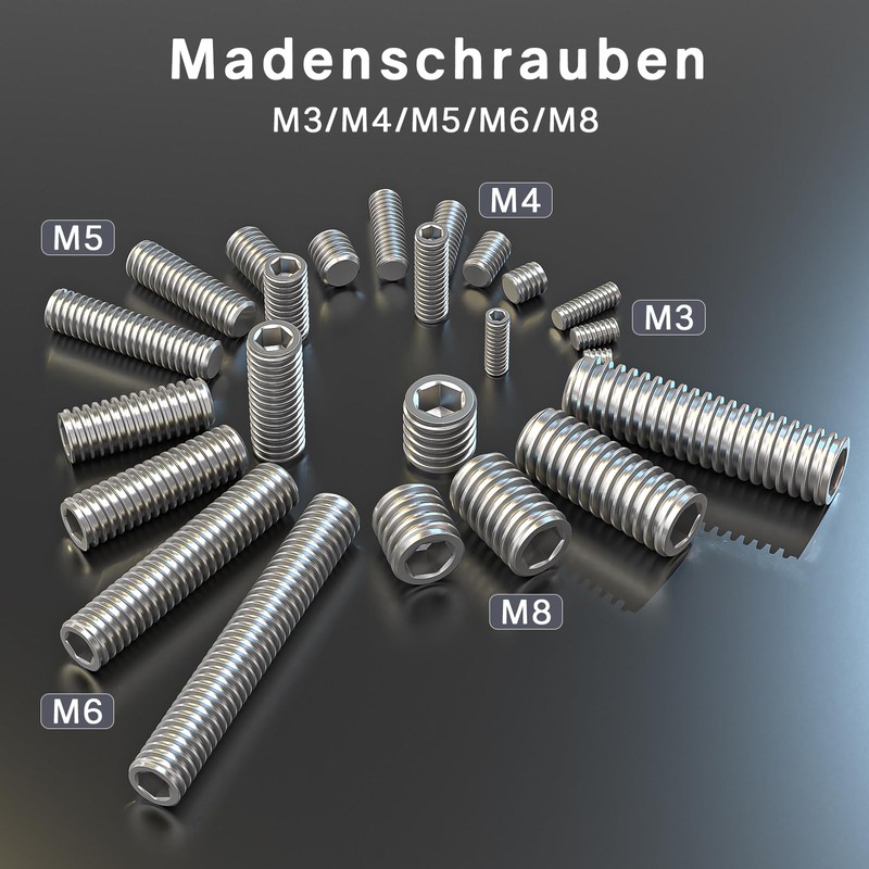 ORTAVA Set Screws M8 x 20 mm DIN 913 /