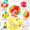 SIWOKJJO Pack of 5 Clown Costume Accessories, Rainbow Wig, Clown,