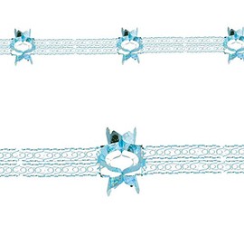 Snow White Christmas Foil Ceiling Decorations - Blue 30cm x 2.7M Garland