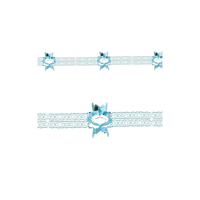 Snow White Christmas Foil Ceiling Decorations - Blue 30cm x