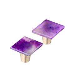 Rockcloud Agate Slices Knob Drawer with Screws, Rhombus Shape Purple Agates Pull Handle for Dresser Cabinet Wardrobe Hardware Accessories Home Furniture Decoration, 2 PCS