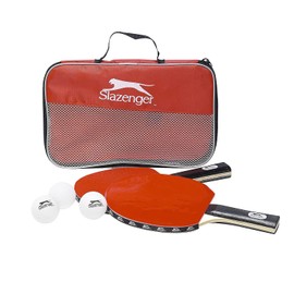 Slazenger Unisex – Erwachsene Tischtennis-Set 6tlg Tischtennisschläger 2 Schläger 225418, rot,