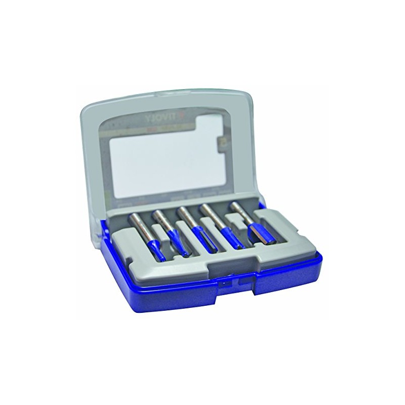 Tivoly XT606470001 Set of 5 Straight Router Bits Grey
