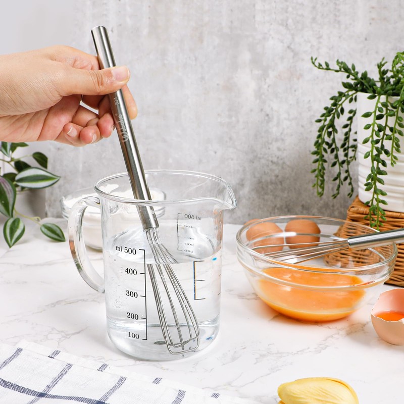 Webake Stainless Steel Whisk Mini Whisk 3 Pcs Long Egg
