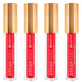 essence xmas KiSSES Colour Changing Shimmer Lip Oil, Lip Gloss, No. 01, Long-Lasting, Colouring Effect, with Oils, Glossy, Vegan, Oil-Free, Paraben-Free, No Microplastic Particles, Pack of 4 (4 x 2.6
