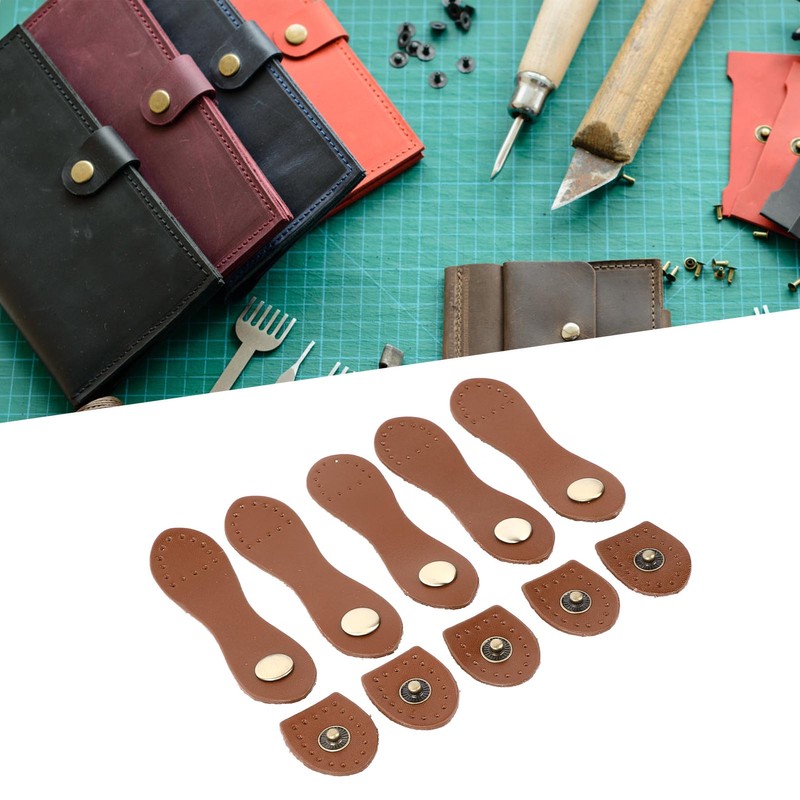 5 Set Leather Snap Buckles Soft Wearable DIY Sewing Leather