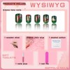 QQPPOLIU Press on Nails,Green Press on Nails Short Square Nails