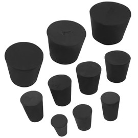 Zorfeter 26 PCS Solid Rubber Stoppers, 11 Assorted Sizes(000# - 8#) Tapered Lab Bungs Black Corks, Odor Control Pipe Tank Bottle for Plants/Salt and Pepper Shaker