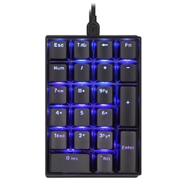MOTOSPEED K23 Mechanical Numeric Keypad Red Switch Wired 21 Keys Mini Numpad Portable Keypad Backlight Gaming Keypad Extended Layout for Cashier(Red Axis)