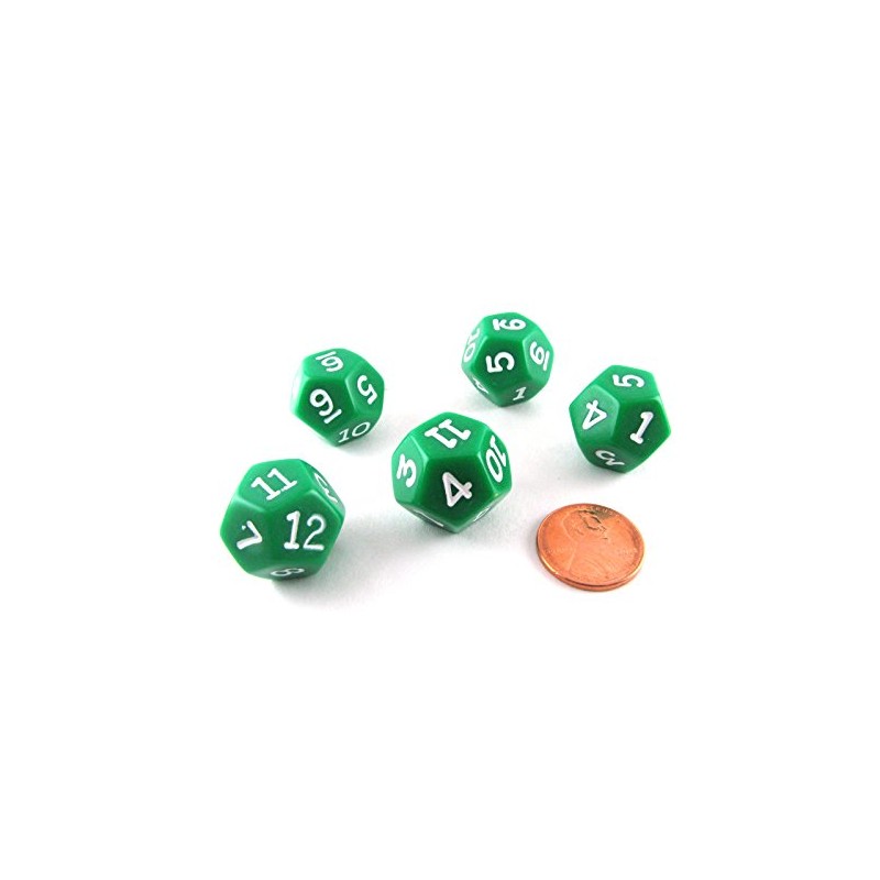 Koplow Games Set of 5 D12 12-Sided 18mm Opaque RPG