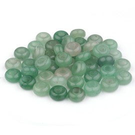 Youngbling - abalorio de piedras preciosas de gran agujero para hacer joyas, abalorio sueltas de macramé natural, paquete de 15 unidades, aventurina verde (8 x 14 mm)