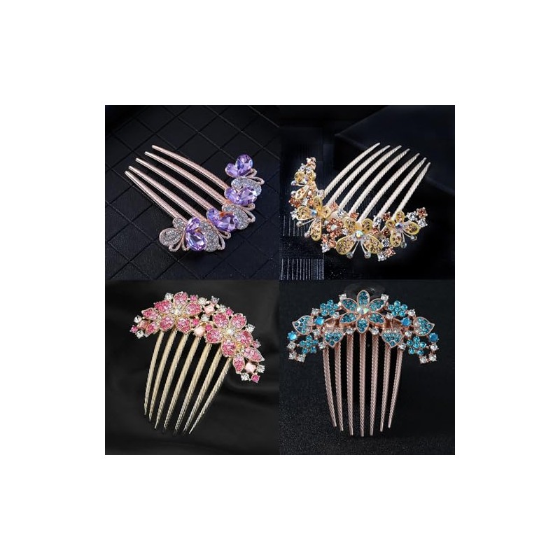 4 Piezas peinetas para cabello,accesorios para cabello mujer