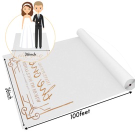 HEALON Aisle Runner for Wedding Ceremony, Gold, 3x100 Feet