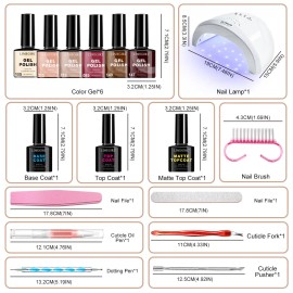 LIMEGIRL 6-Color UV Gel Nail Polish Set Includes Nail Light and Tools for Nail DIY BeginnersCorol: ZH644-2