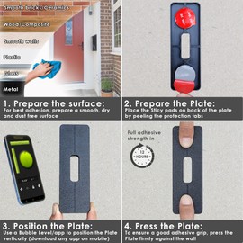 Mars Outpost No-Drill Adhesive Sticky Mount Compatible With Eufy Doorbells No Drilling Protect The Walls Doorbell Adhesive Plate No More Drilling Landlord Friendly Made in UK