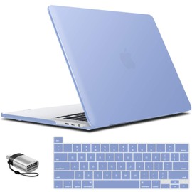 IBENZER Compatible with MacBook Pro 16 Inch Case A2141 Release 2020 2019, Hard Shell Case with Keyboard Cover & Type C Adapter for Old Version Mac Pro 16’’, Serenity Blue, T16SRL+1TC