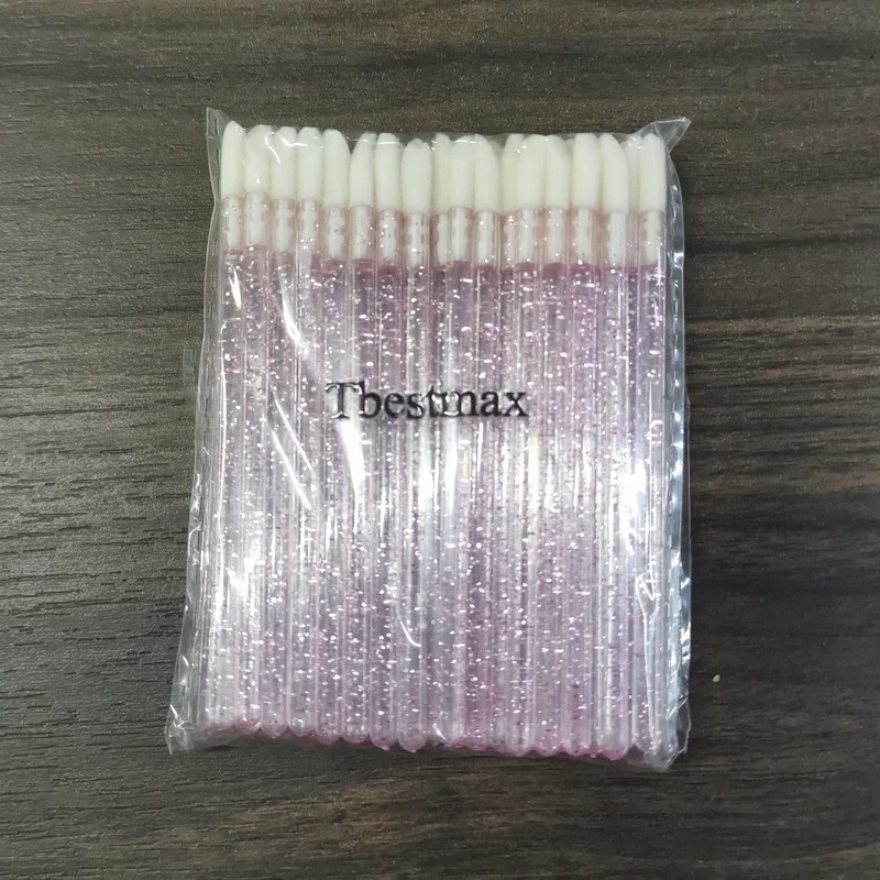 100 Disposable Lip Brushes, Lipstick Applicator, Lip Gloss Wands Pink