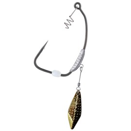 BKK TITANDIVER Gold Swimbait Hook | 2/0 | 3/32oz | 2-Pack | 2X |Needle Hook Point | Super Slide Coating | Fixed Lead | Removable Teaser Blade | Locking Spring | Weedless Fishing
