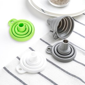 6 Artículos Embudos de Cocina, 2025 Nuevo Plegables de Silicona, Mejorados para Rellenar Botellas y Utensilios de Cocina. (A)