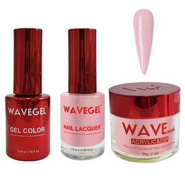 WAVEGEL Soak-Off Gel, Nail Lacquer & Acrylic/Dip Powder Matching Set - Queen Collection - #080 Pink Beige