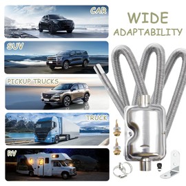 Surplex 300cm Diesel Heater Exhaust Pipe, Stainless Steel Exhaust Pipe Set, Parking Heater Exhaust Pipe with Improved Silencer, Flexible Car Exhaust Tubing, Anticorrosive Car Heater Gas Vent Hose