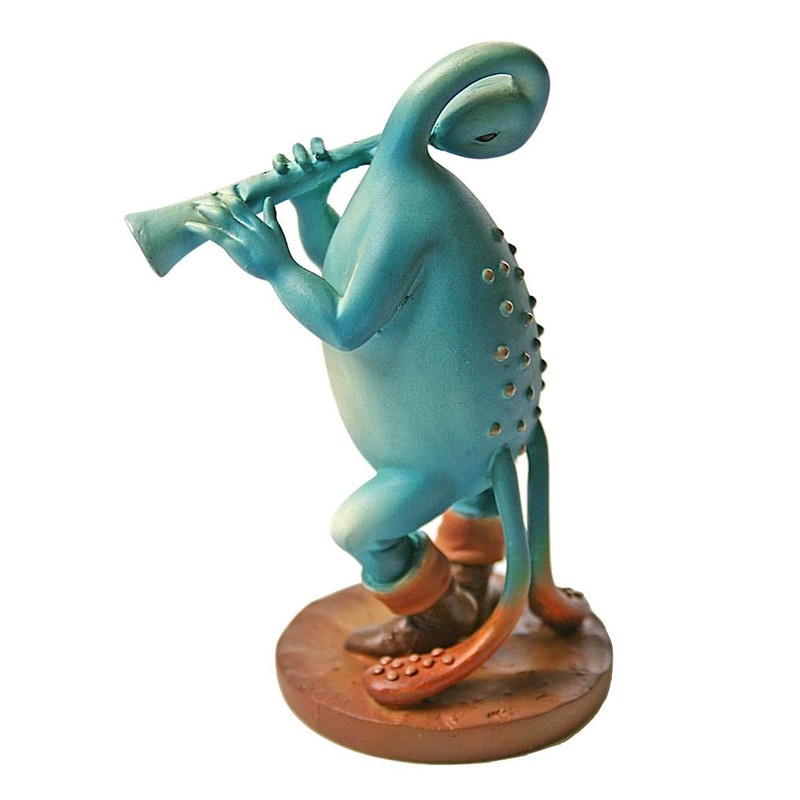 Parastone Hieronymus Bosch Blue Flutist Figurine – 3D Sculpture Replica