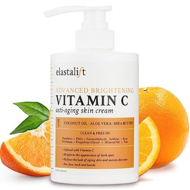 Elastalift- Crema iluminadora facial y corporal con vitamina C, loción hidratante para el cuidado de la piel, antienvejecimiento, vitamina C Skinca