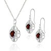 Ice Gems Sterling Silver Garnet Cushion-Cut Celtic Knot Pendant Necklace