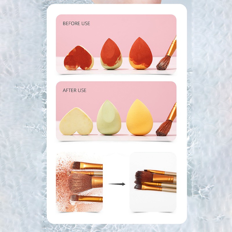 5pcs Makeup Brush Cleaning Solution Bowl Kit Residue Removal Powder