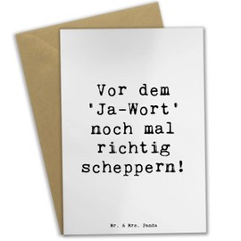 Mr. & Mrs. Panda Grußkarte Spruch Polterabend Spaß - Geschenk, Glück, Zusammengehörigkeit, Trauung, Feier, Ehe, Hochzeitsplanung, Hochzeit,