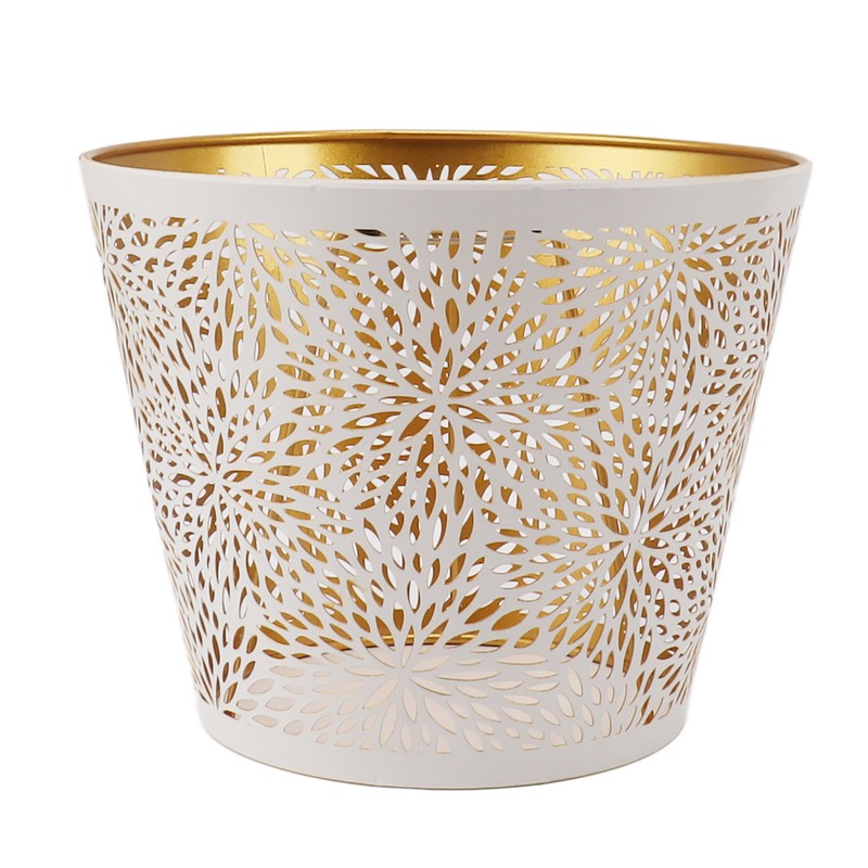 Lamp Shade E27 E26 White Carved Flower Pattern Iron Modern