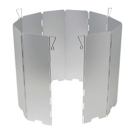 Sundry Windscreen, Large, 4 Pegs, Windproof, Windshield, Aluminum, Lightweight, Foldable, 10 Panels