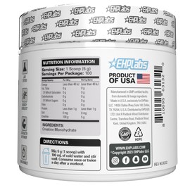 EHP LABS EHP Labs CREA-8 Creatine Monohydrate Powder - Creatine Powder for Building Lean Muscle Mass, Improves Strength & Power, Supports Brain Health - 100 Servings (500g)