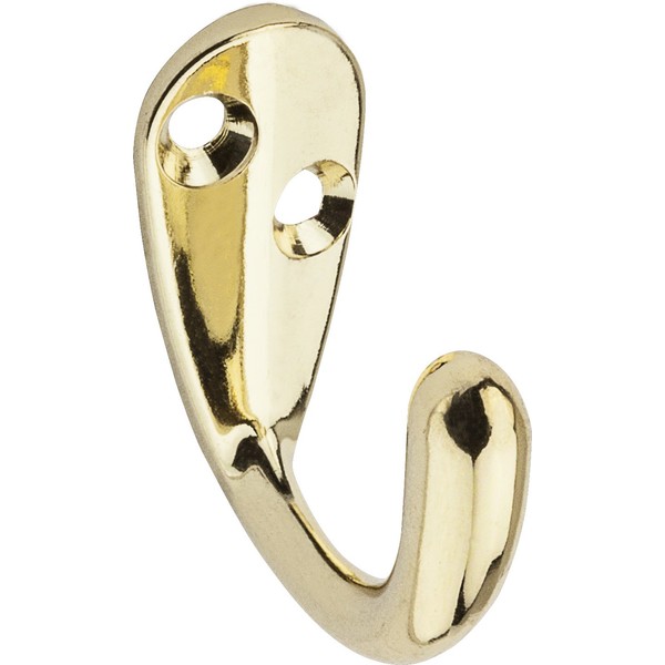 National Hardware N199-182 V162 Clothes Hooks in Brass, 2 pack