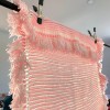 Handmade Vintage Handmade Raised Texture Fringe Pink Baby Crib Crochet
