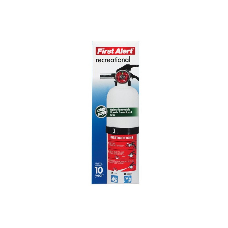 First Alert REC5 Recreation Fire Extinguisher, UL Rated 5-B:C, White,