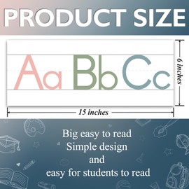 12 Pieces Alphabet Line for Classroom Wall Boho Manuscript Alphabet Line Bulletin Board Set ABC Banner and Number Border Posters for Classroom Decor