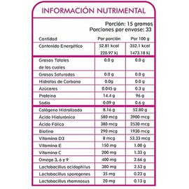 Nutriifit  Colágeno Hidrolizado con Probióticos  Ácido Hialurónico, Vitamina C y e  Contenido 500 Grs Rinde para 33 Porciones  Sabor Frutos Rojos     