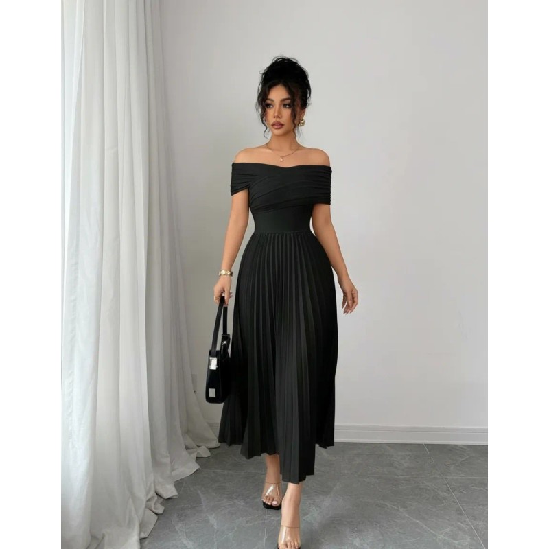 Elegantes Vestidos De Diseño Plisado Sin Tirantes Para Mujer
