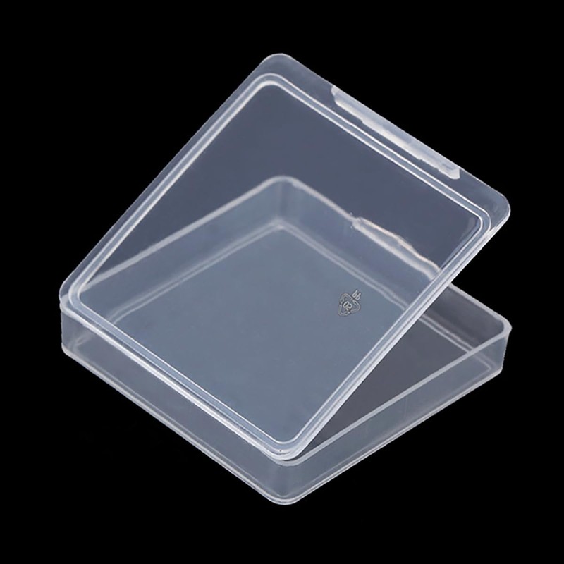 12 empty square mini clear plastic cases with cover for