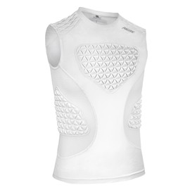 Youth Baseball Chest Protector, Padded Compression Shirt, Support Softball Football Rugby Lacrosse Heart Sternum Guard（White）