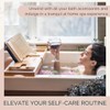 Foldable Bamboo Bathtub Tray Caddy - Expandable Bath Tray for
