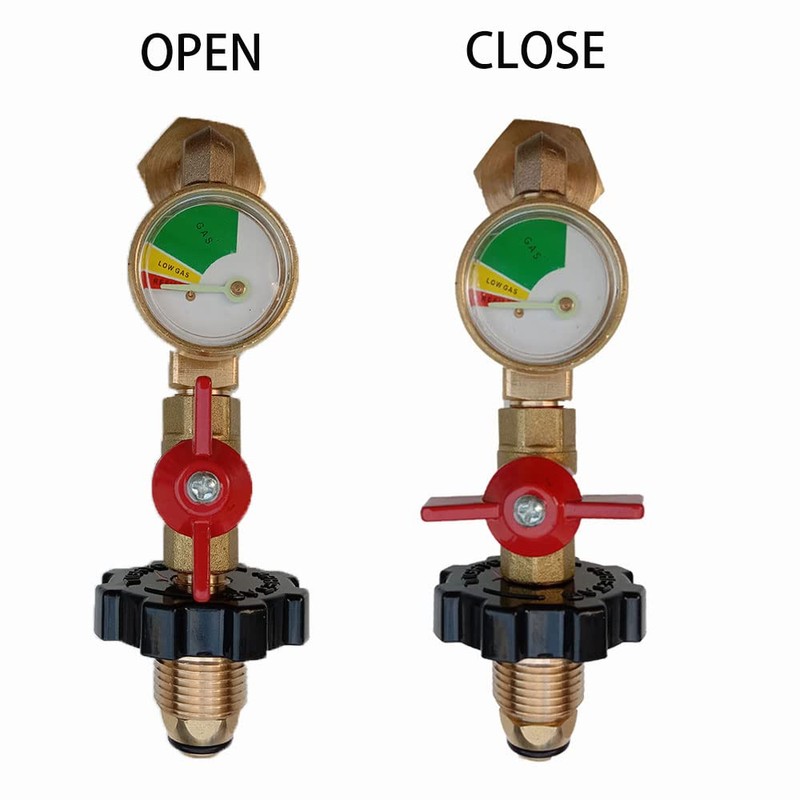 HHXS Pol Propane Refill Elbow Adapter with Propane Tank Gauge,90