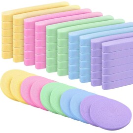 HIDOSNG 20 Pcs Facial Sponge Compressed Face Cleansing Round Face Sponge Pads Exfoliating Spa Massage Sponges Makeup Tool for Facial Makeup Removal Wash Sponges for Women 5 Colors
