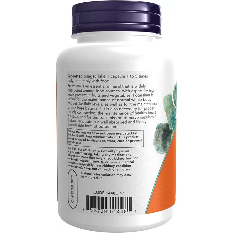 Potassium Citrate 99 mg Citrato de Potasio Mineral altamente absorbible